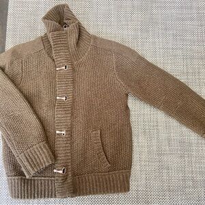 Child’s Sz Med (8-10) European Hand Knit Scottish Wool Lined Sweater Jacket